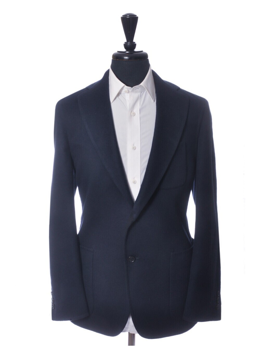 Canali Navy Blue Flannel Unstructured Blazer 44R 37941